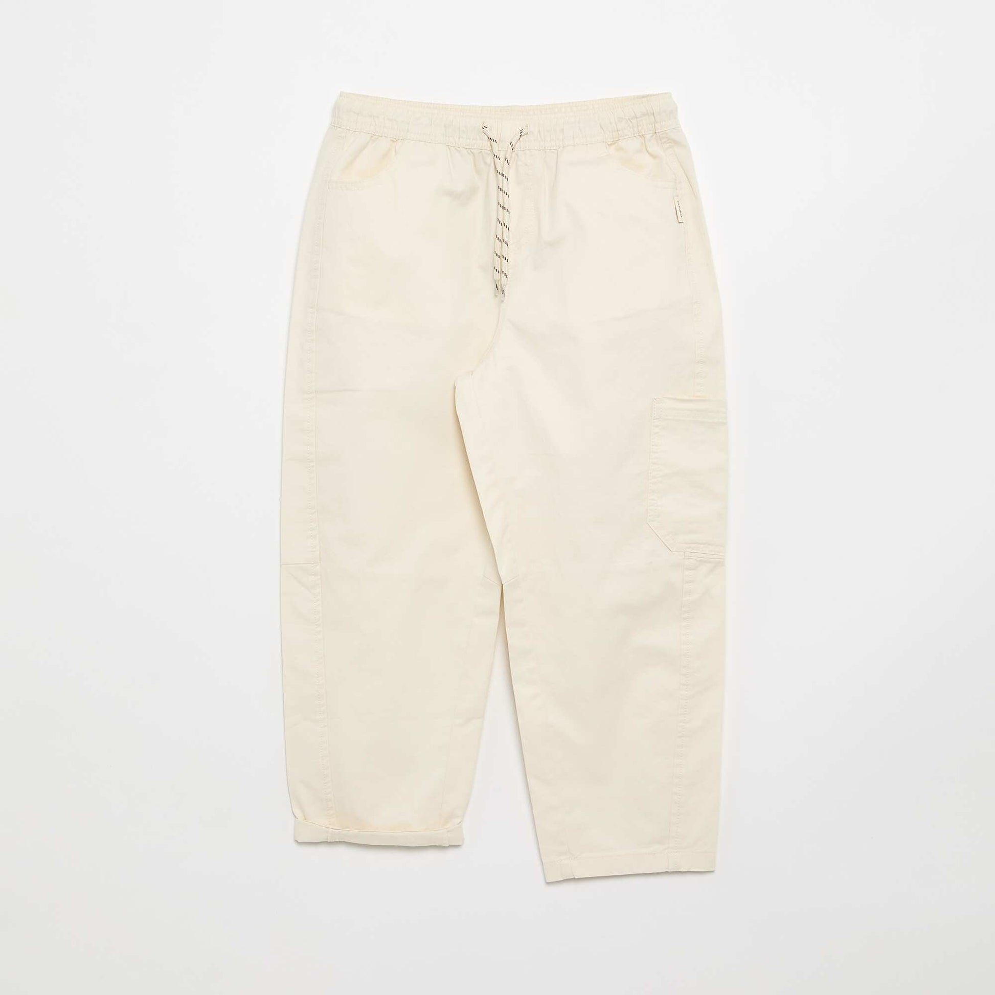 Pantalon barrel fit avec cordons de serrage BLANC
