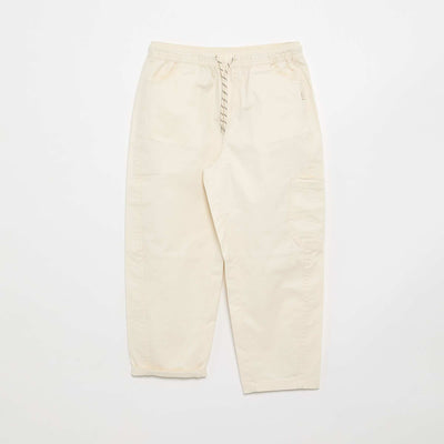 Pantalon barrel fit avec cordons de serrage BLANC