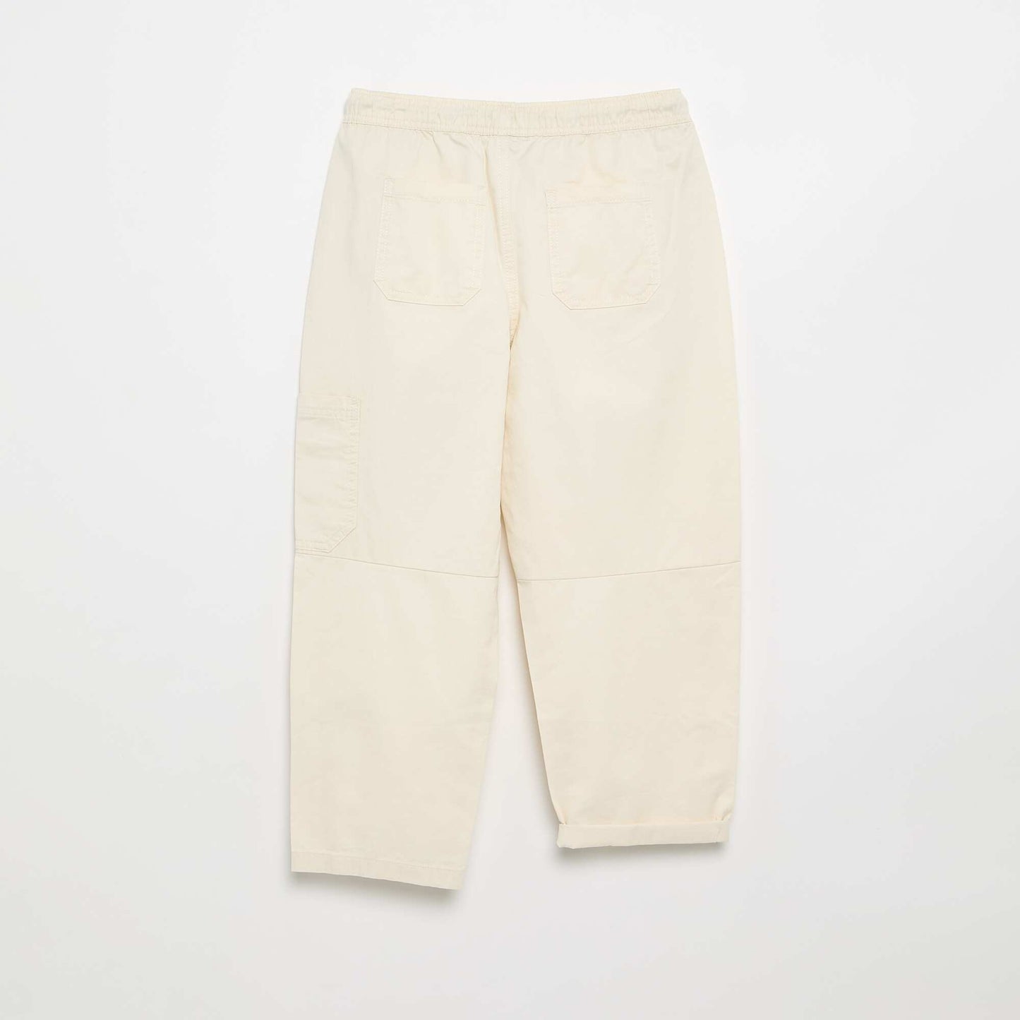 Pantalon barrel fit avec cordons de serrage BLANC