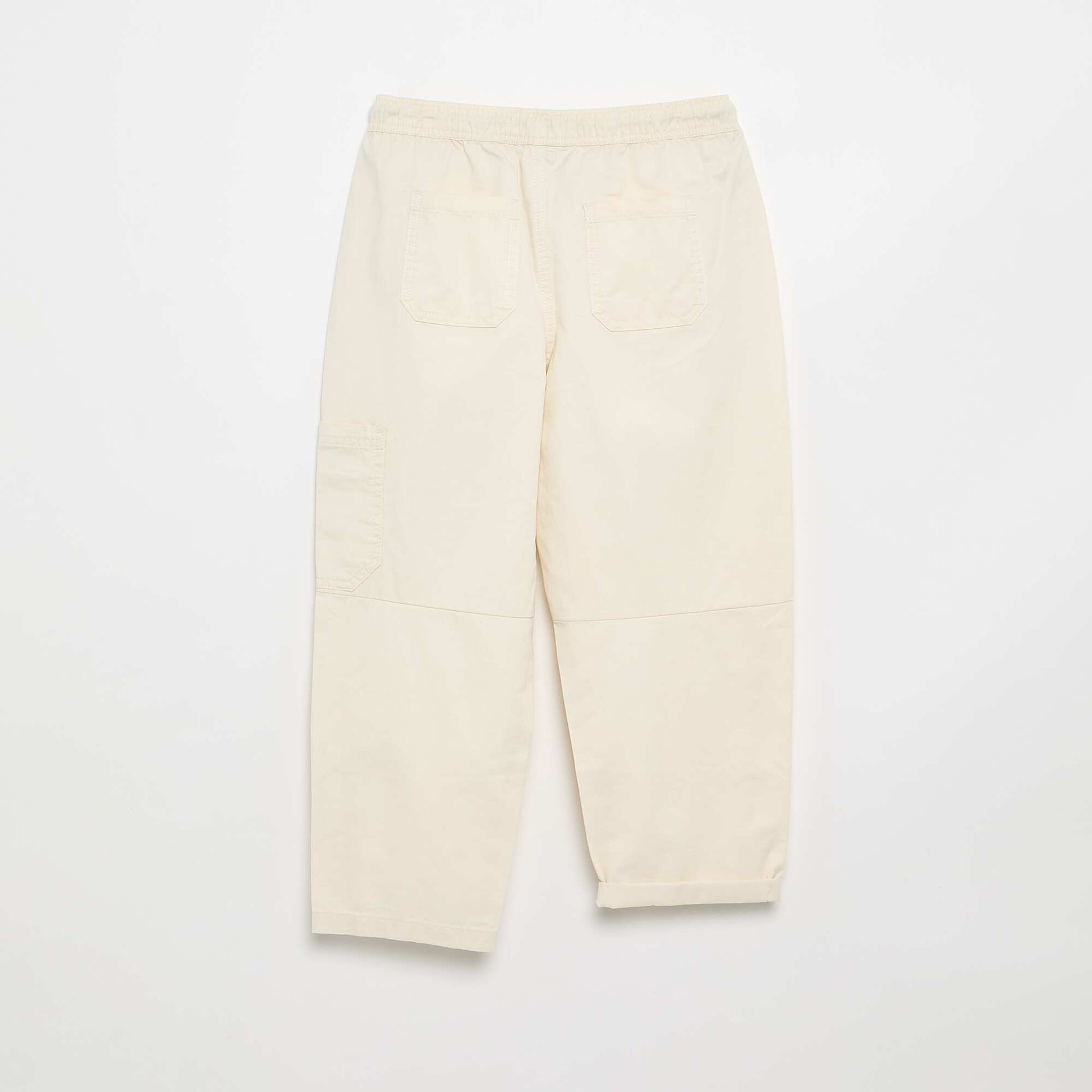 Pantalon barrel fit avec cordons de serrage BLANC