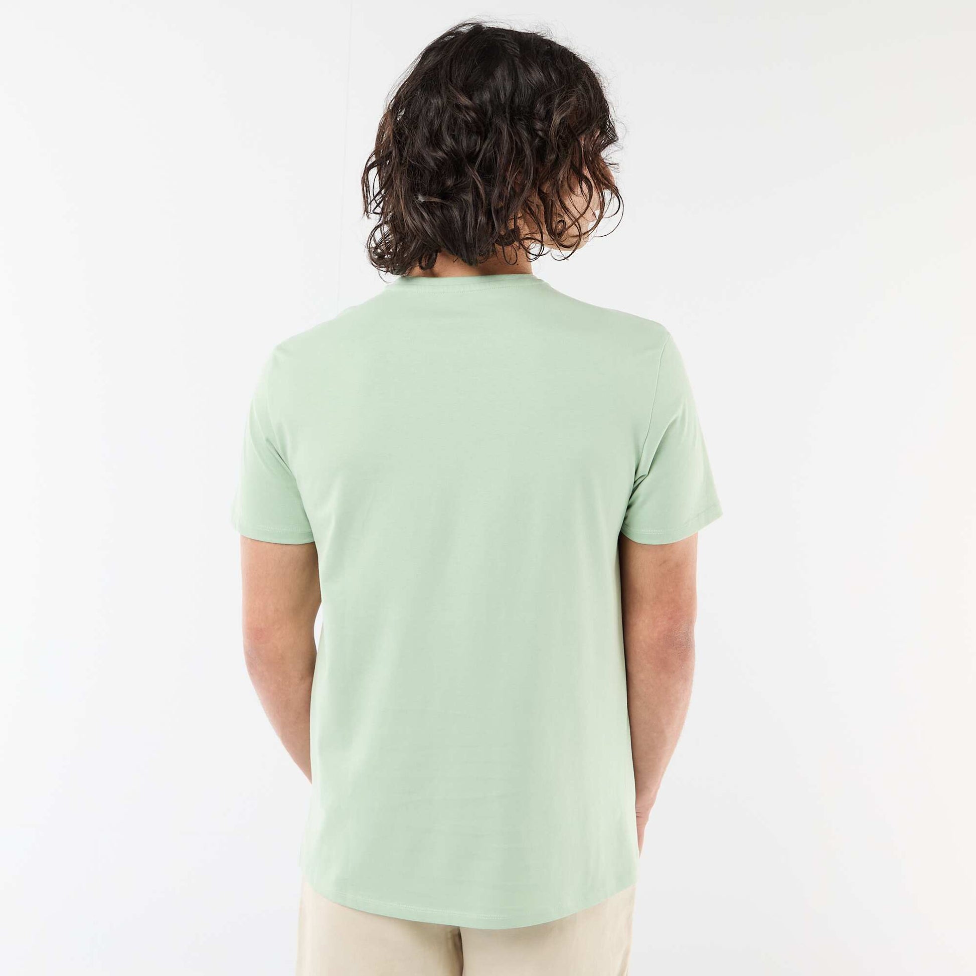 T-shirt uni à manches courtes avec broderie VERT