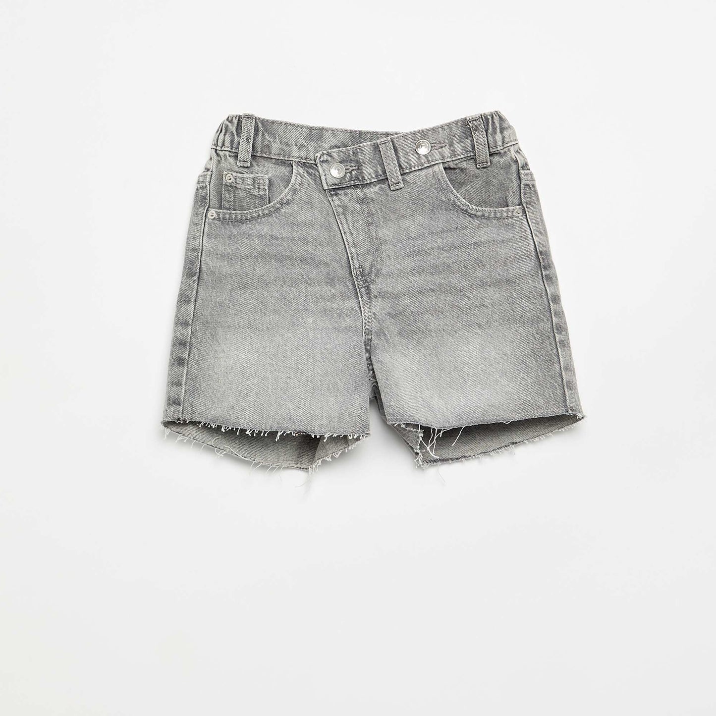 Short denim à enfiler GRIS