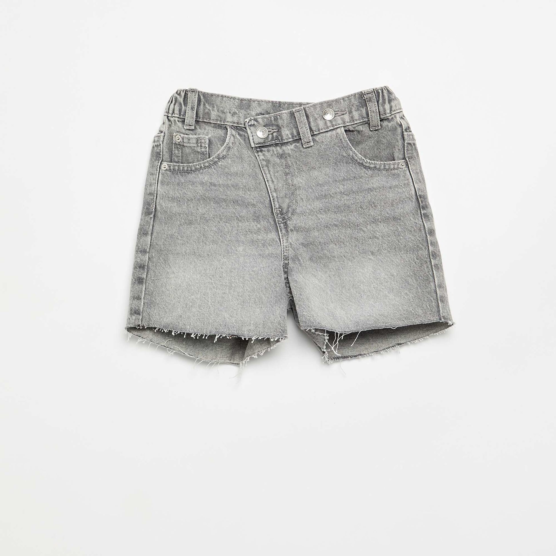Short denim à enfiler GRIS