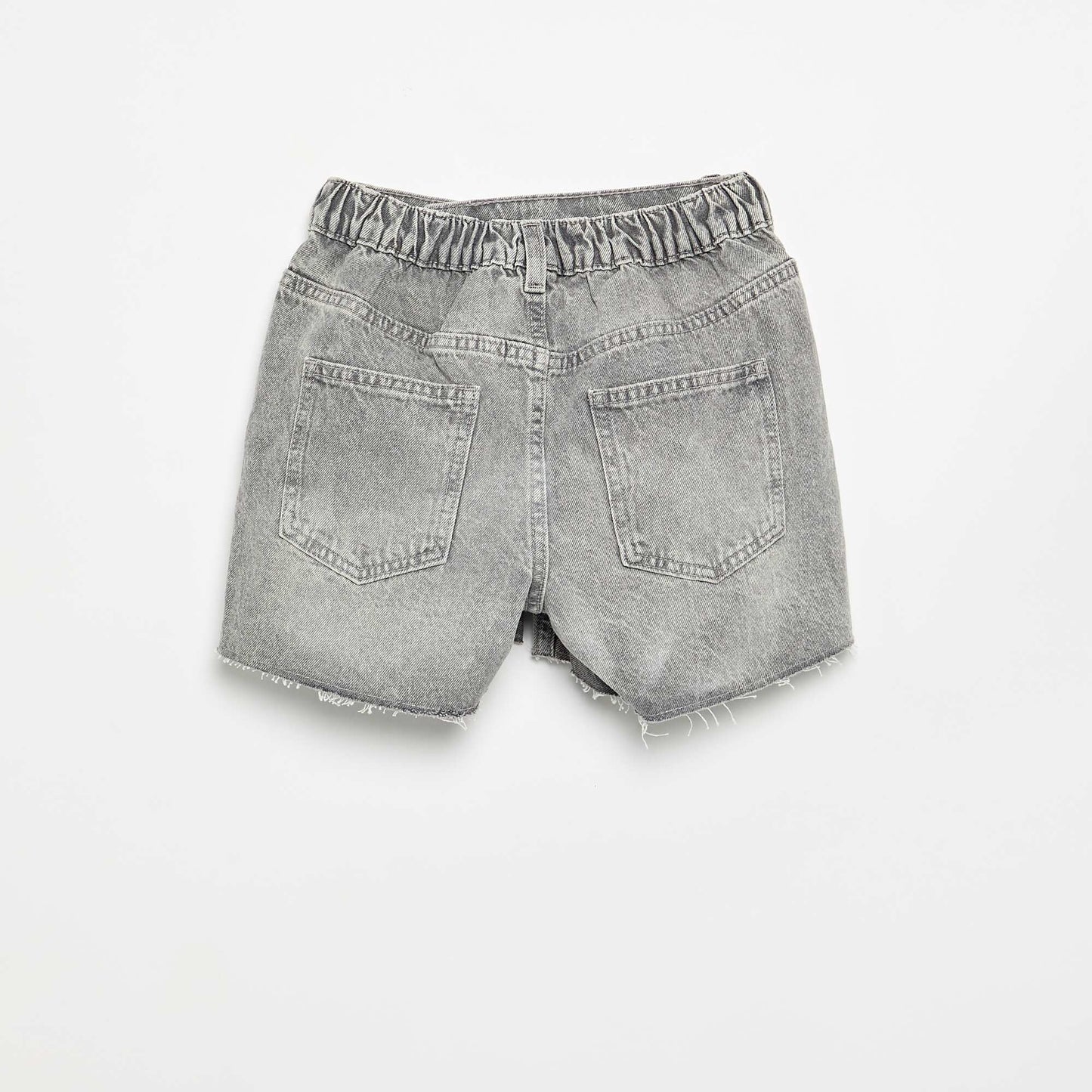 Short denim à enfiler GRIS