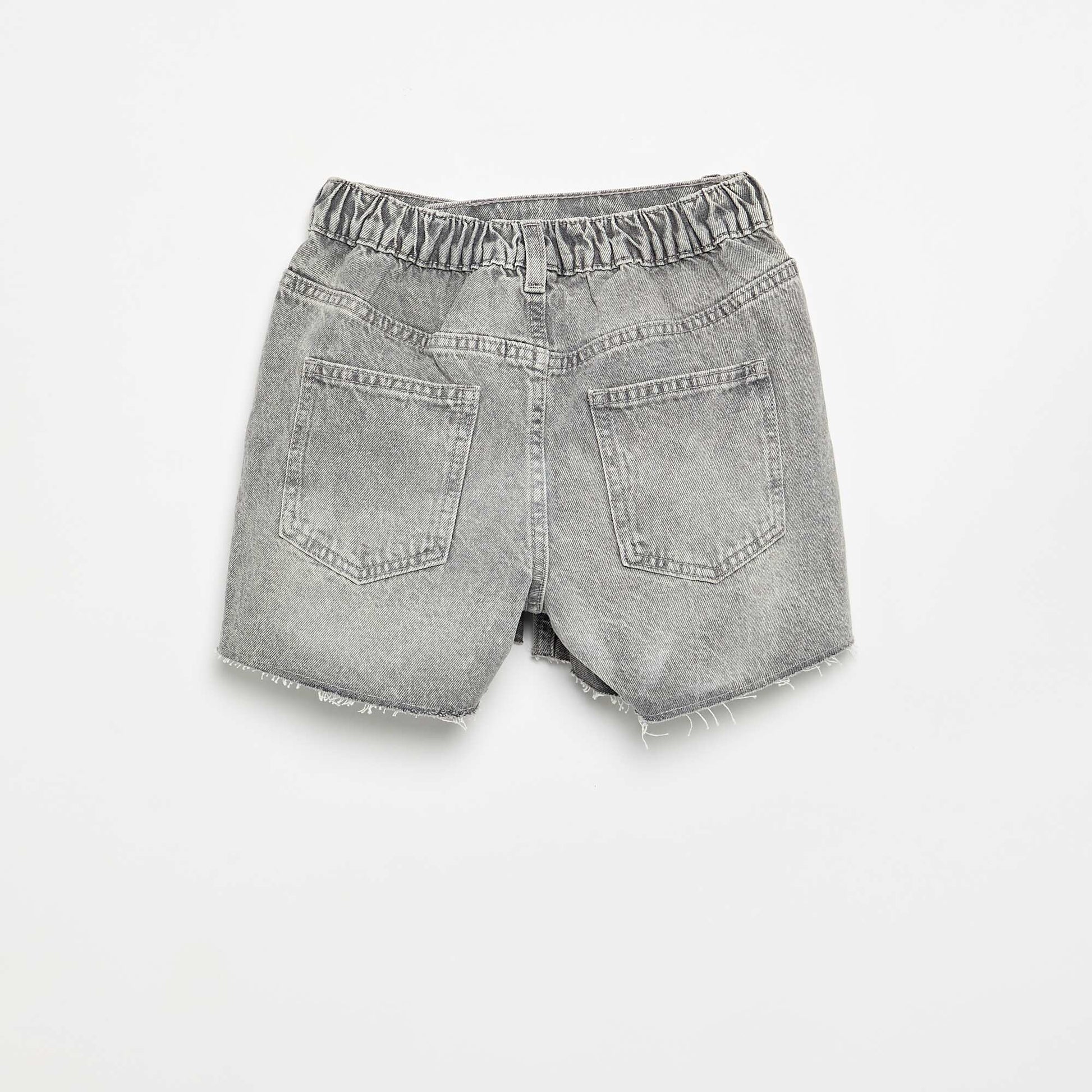 Short denim à enfiler GRIS