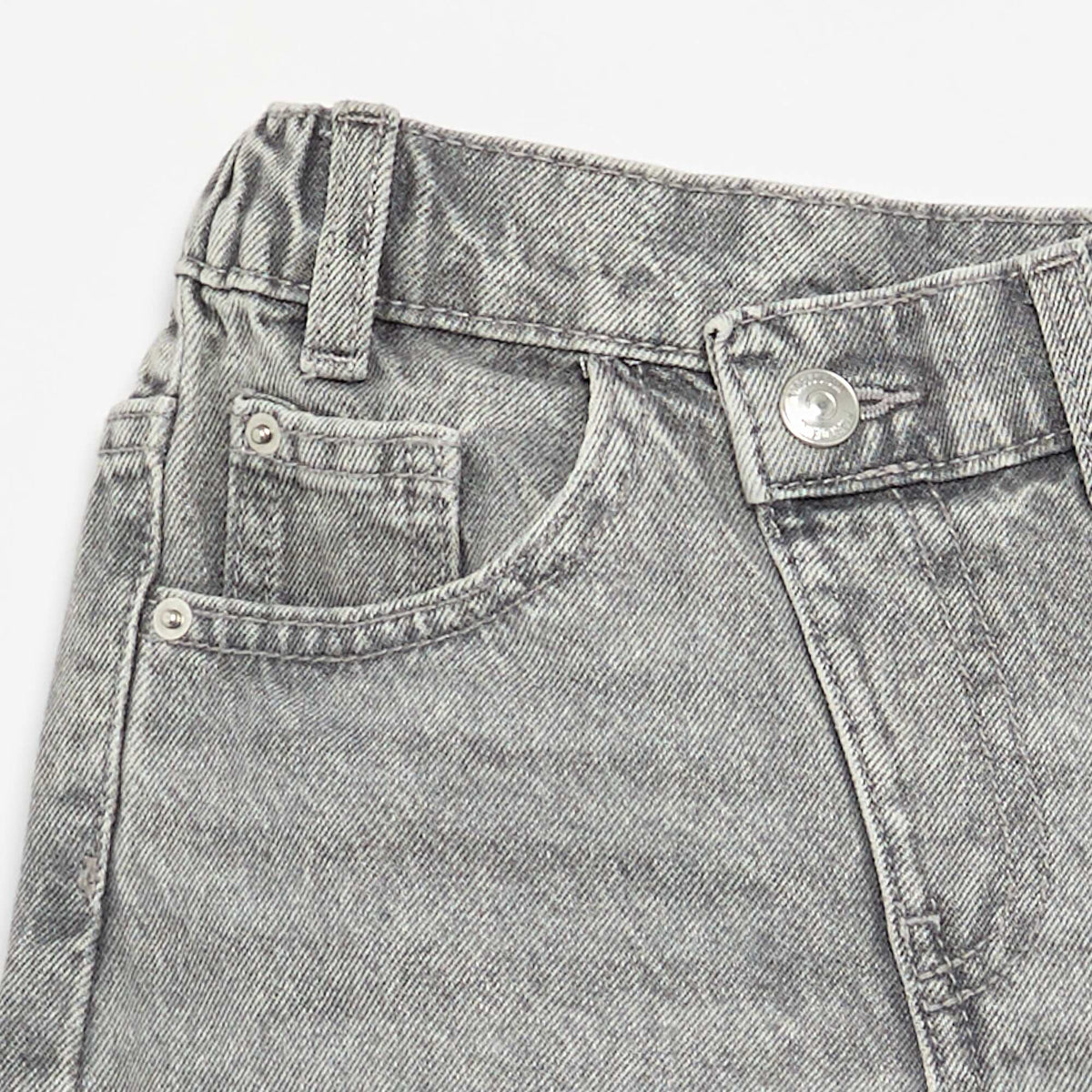 Short denim à enfiler GRIS