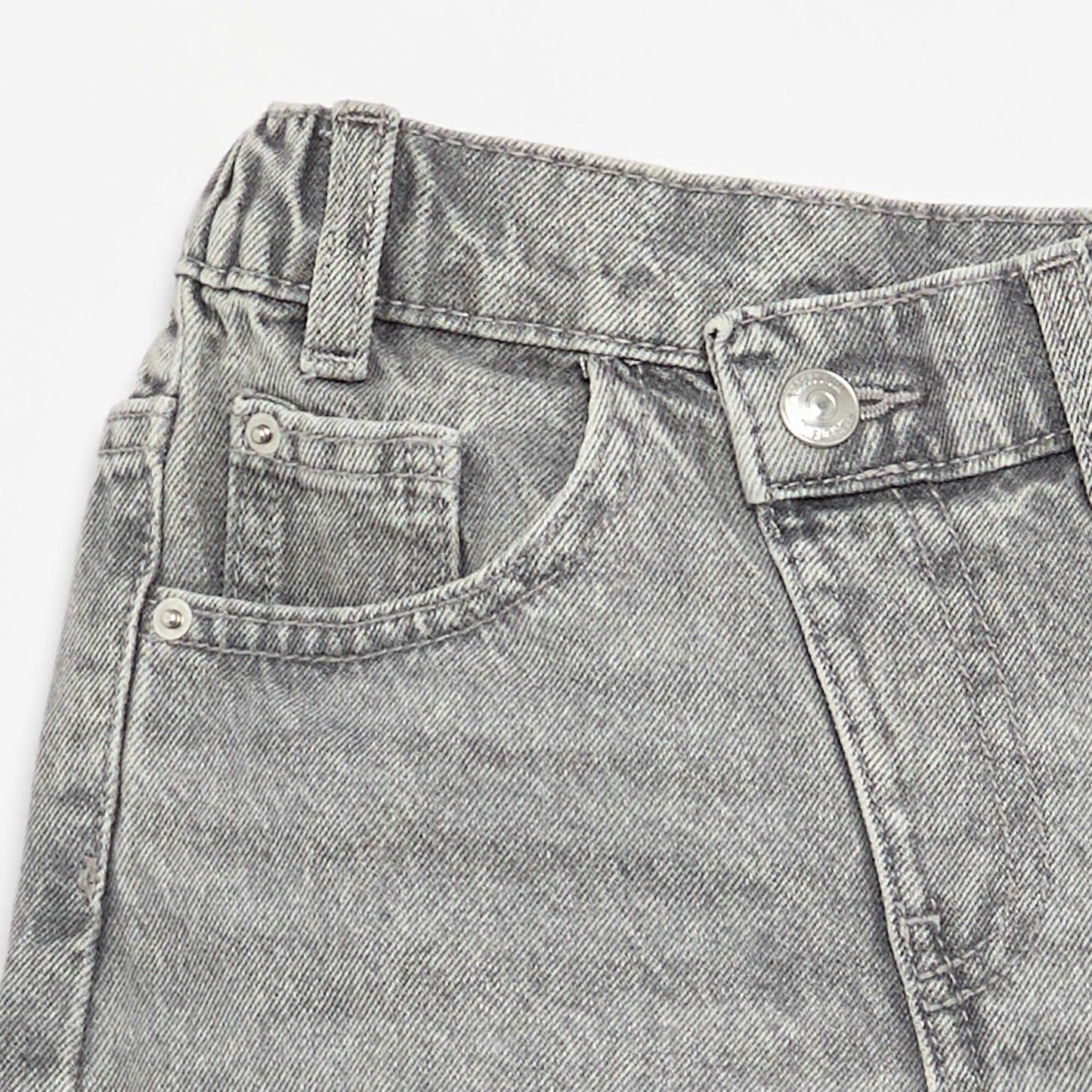 Short denim à enfiler GRIS