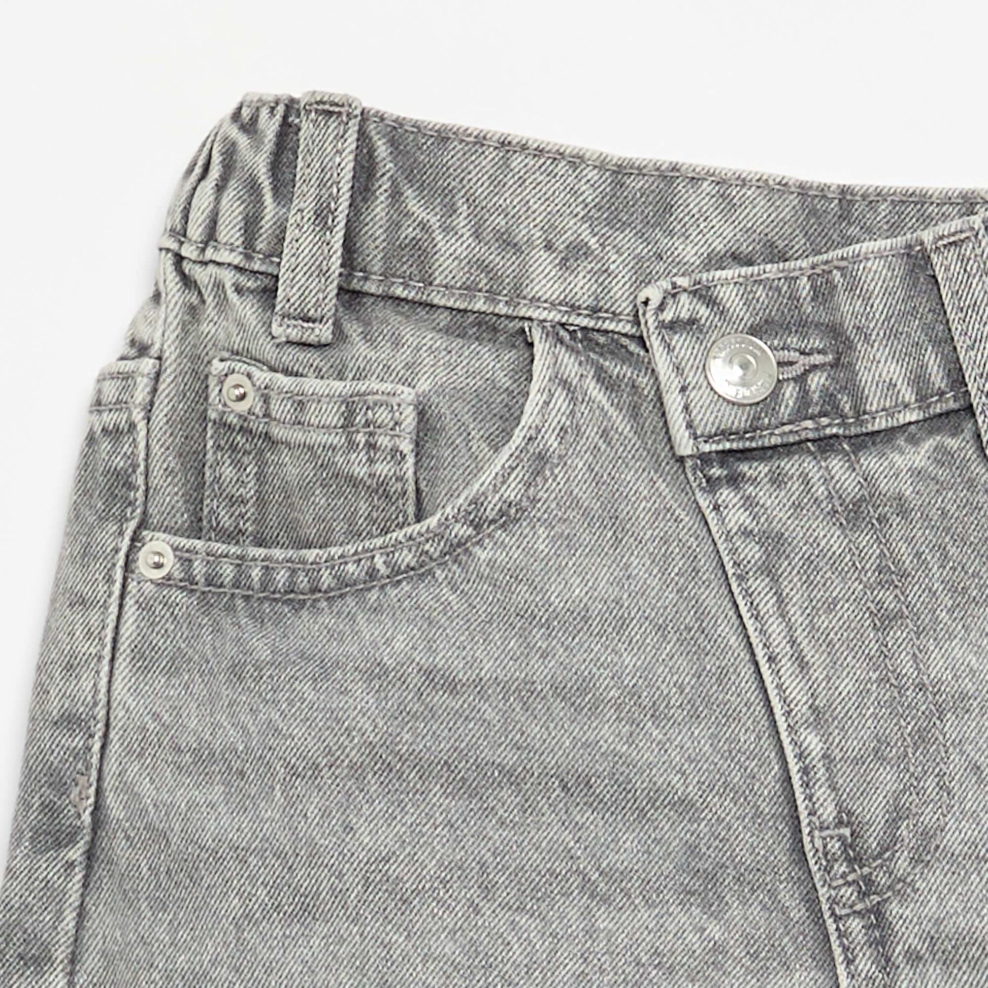 Short denim à enfiler GRIS