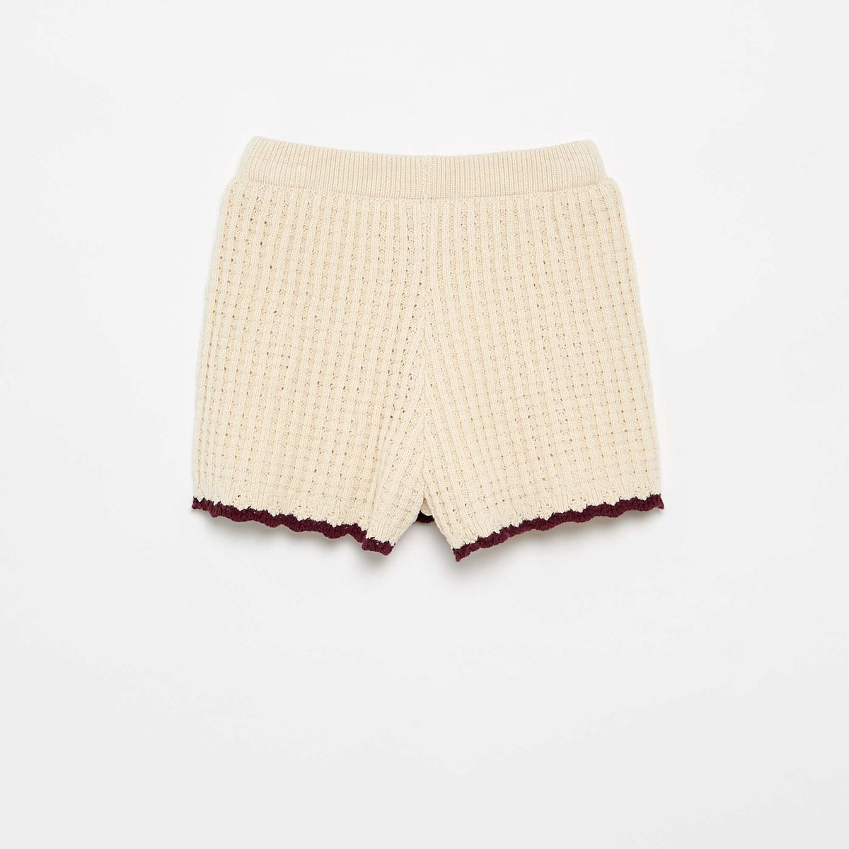 Short en crochet avec détails broderies BEIGE