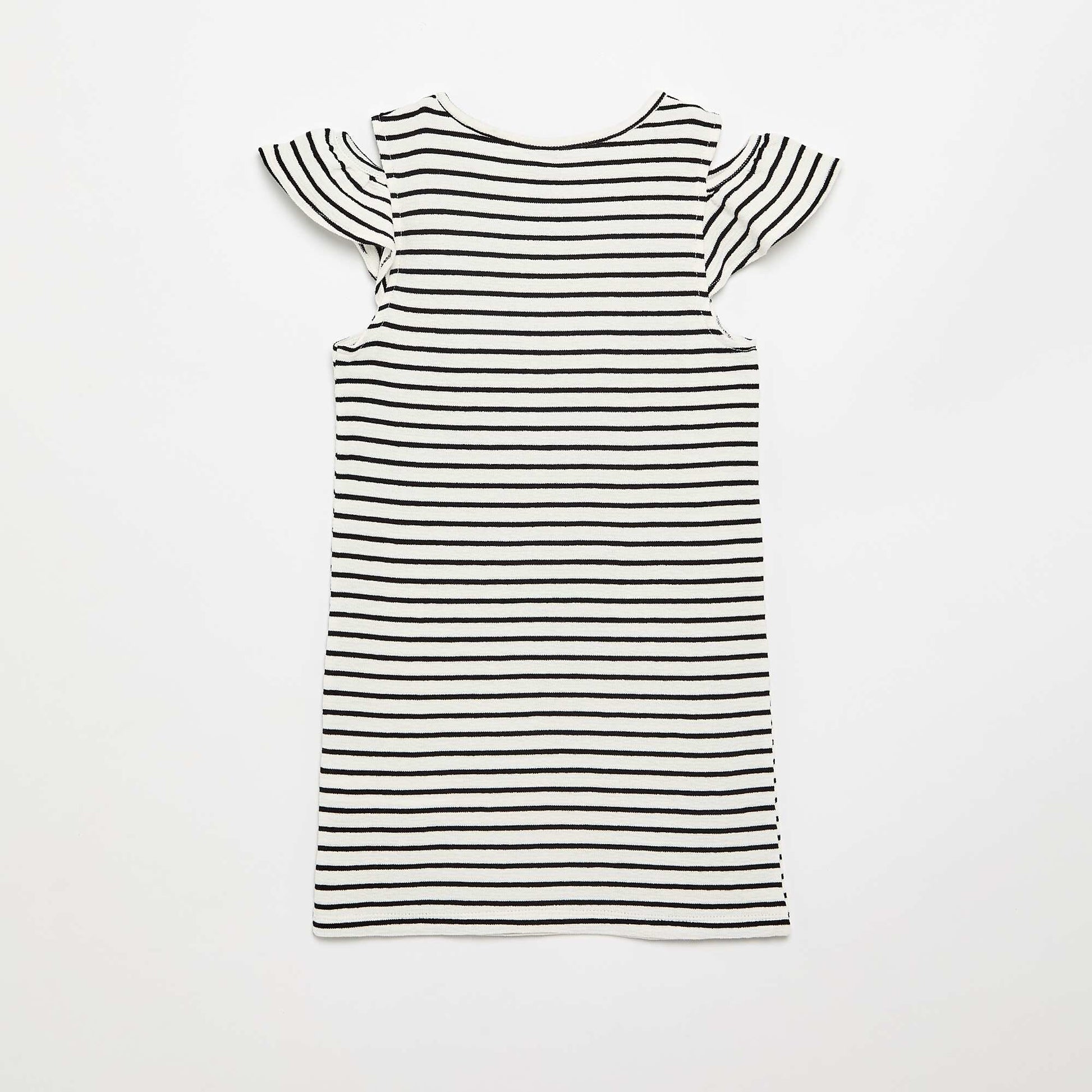 Robe coupe mi-cuisse avec ouvertures aux épaules BLANC