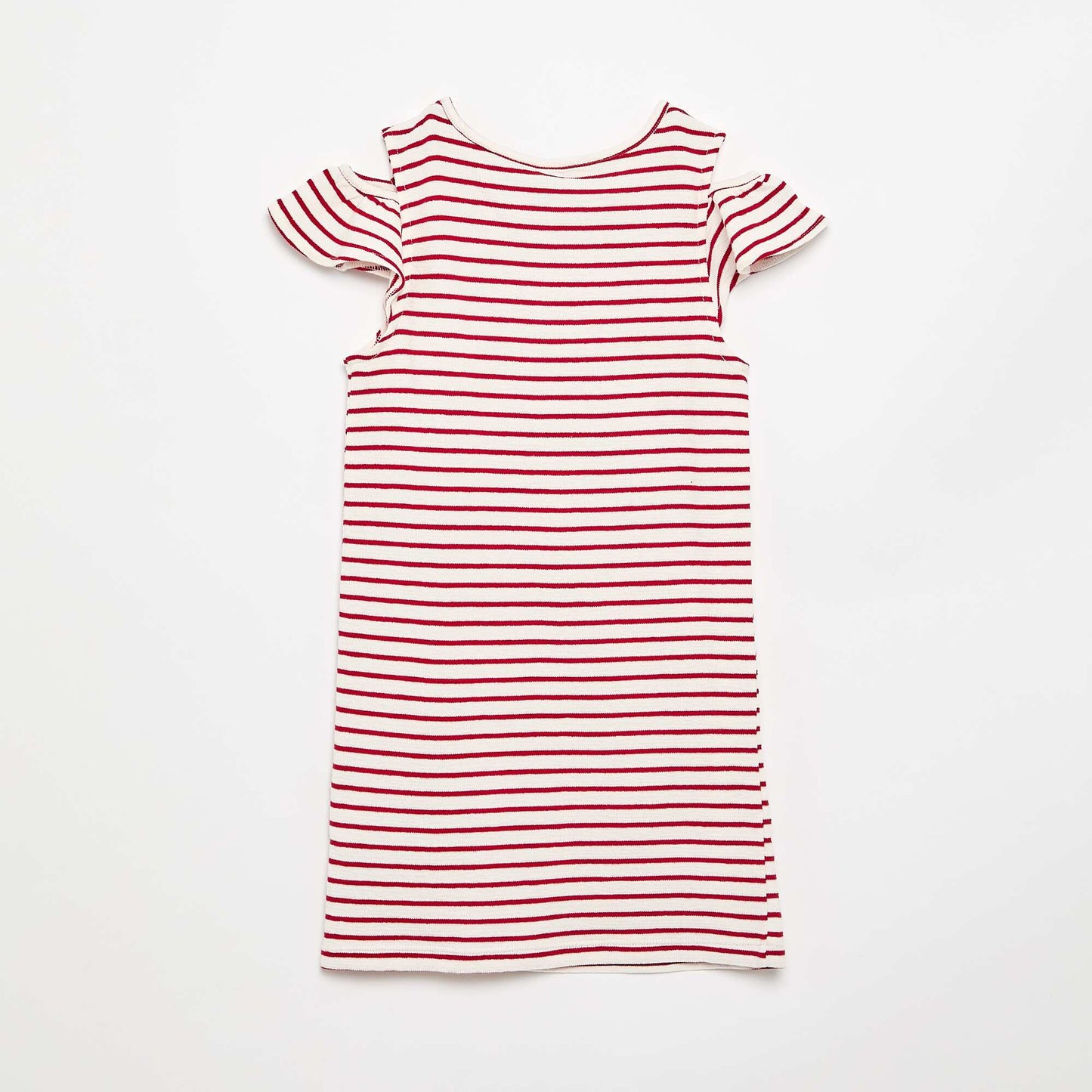 Robe coupe mi-cuisse avec ouvertures aux épaules ROUGE