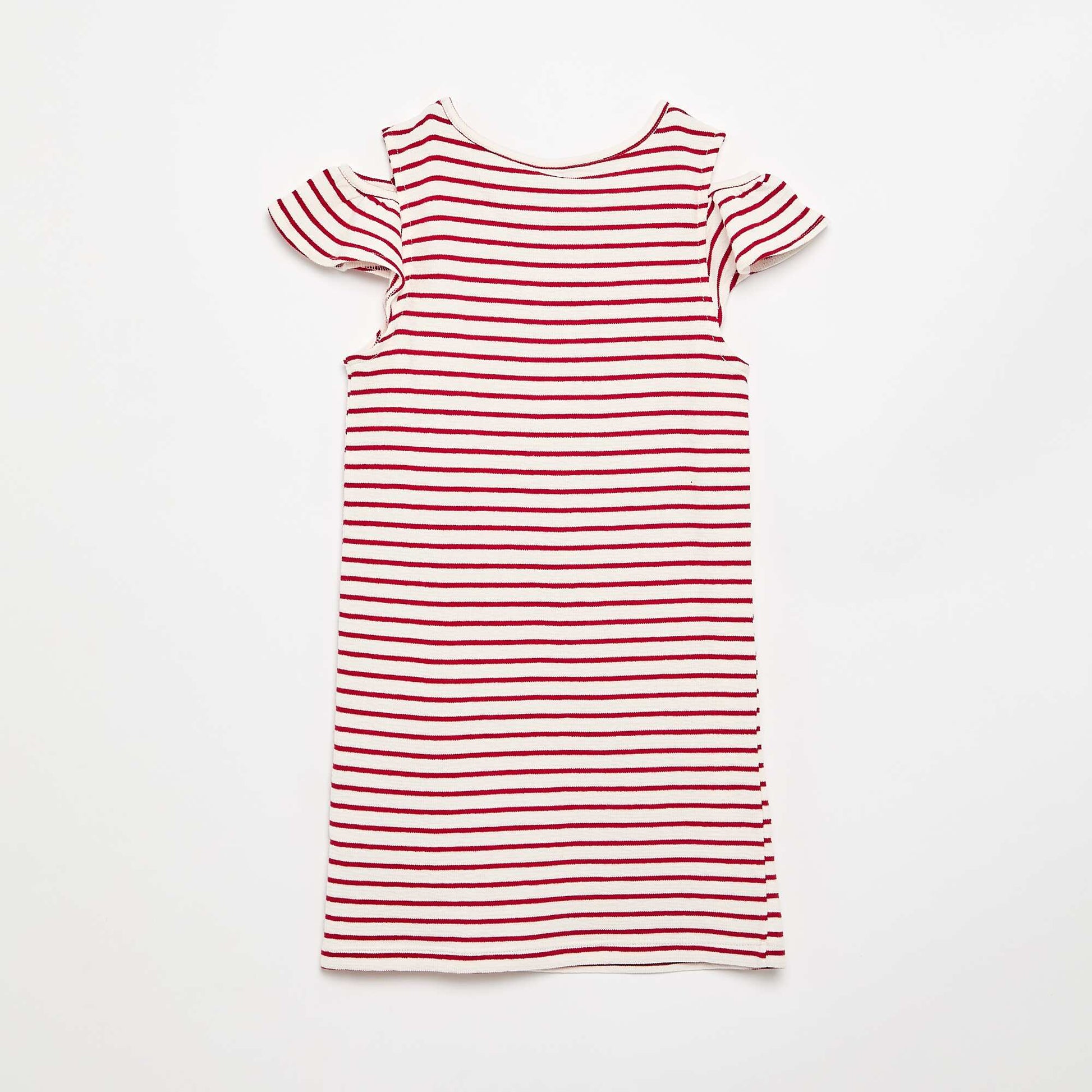 Robe coupe mi-cuisse avec ouvertures aux épaules ROUGE