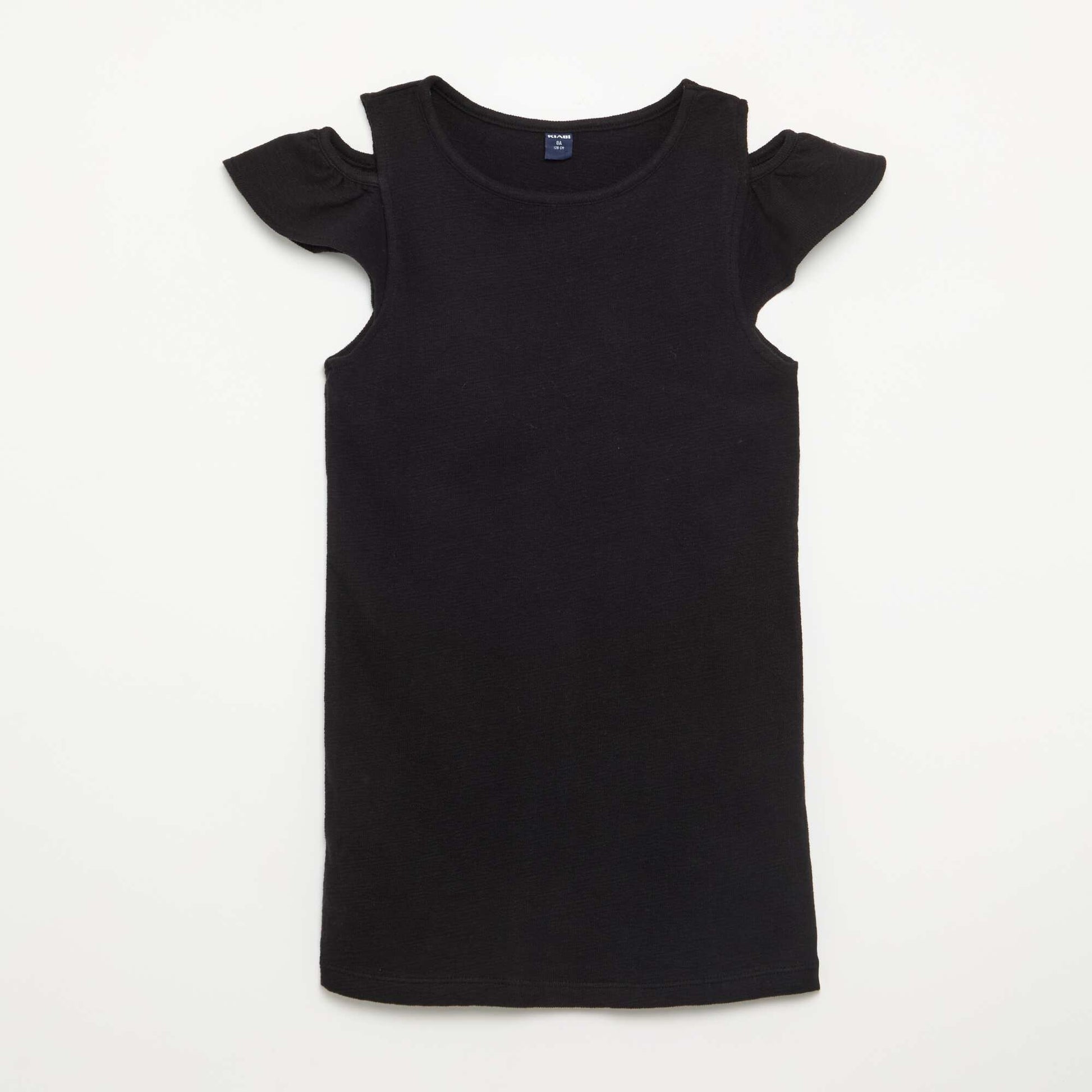 Robe coupe mi-cuisse avec ouvertures aux épaules NOIR