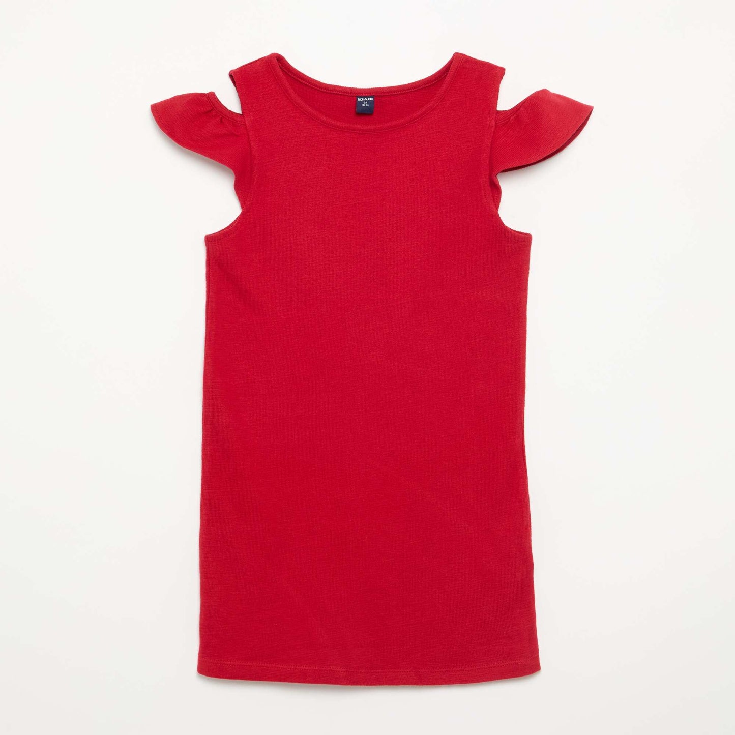 Robe coupe mi-cuisse avec ouvertures aux épaules ROUGE