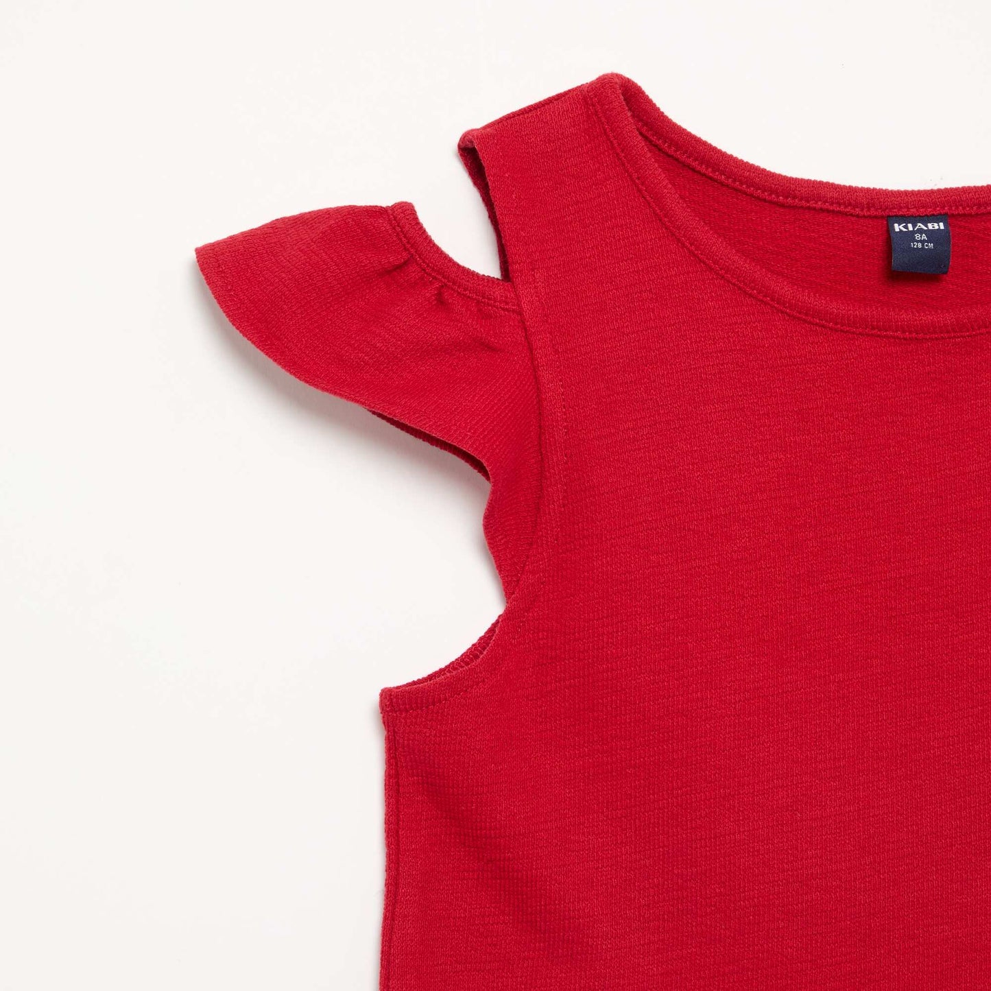 Robe coupe mi-cuisse avec ouvertures aux épaules ROUGE