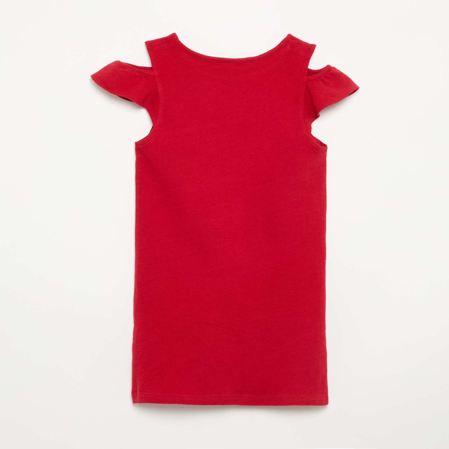 Robe coupe mi-cuisse avec ouvertures aux épaules ROUGE