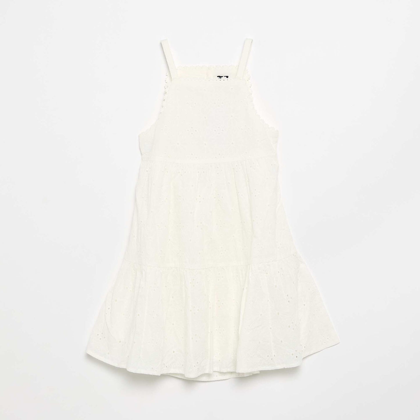 Robe à bretelles et broderies anglaises BLANC