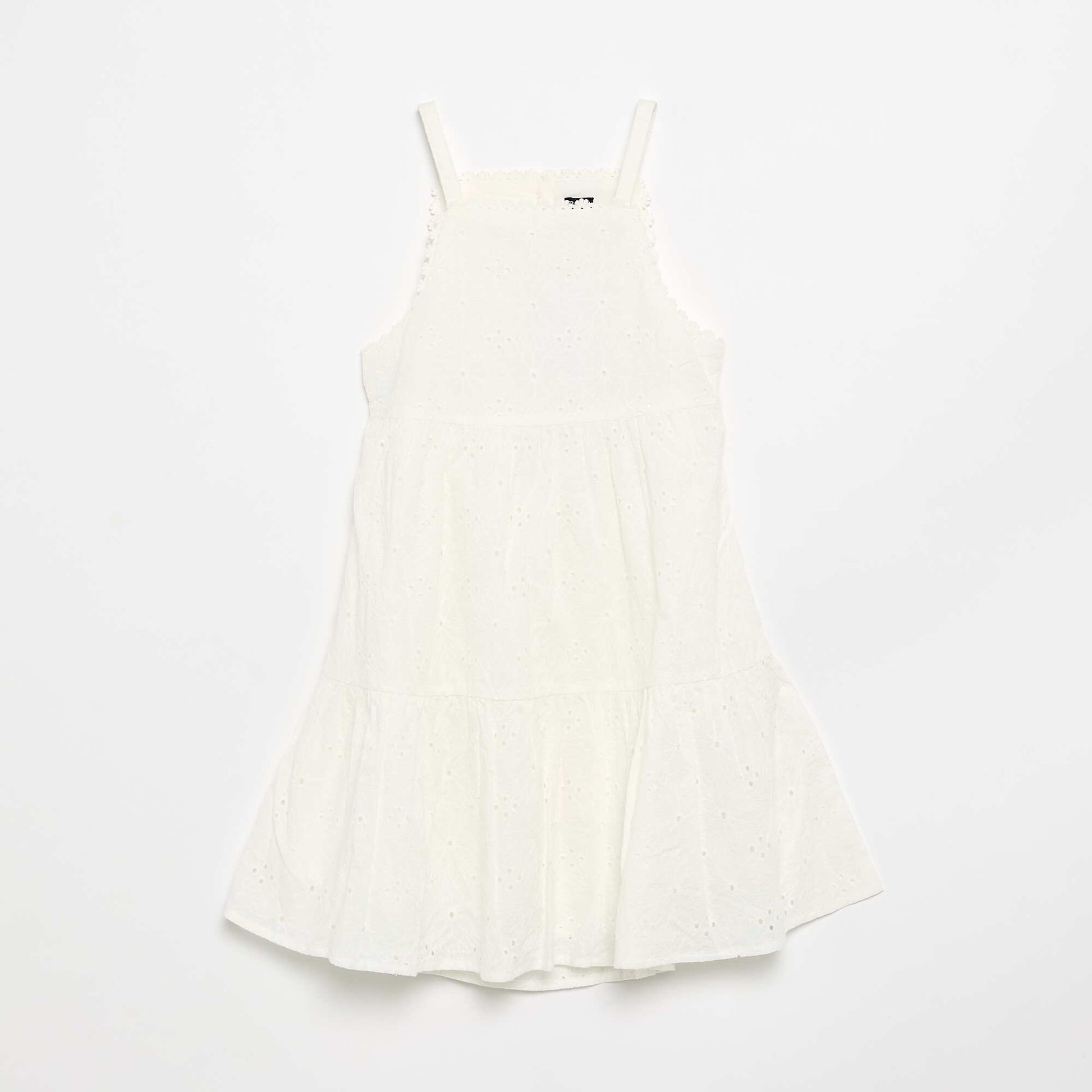Robe à bretelles et broderies anglaises BLANC