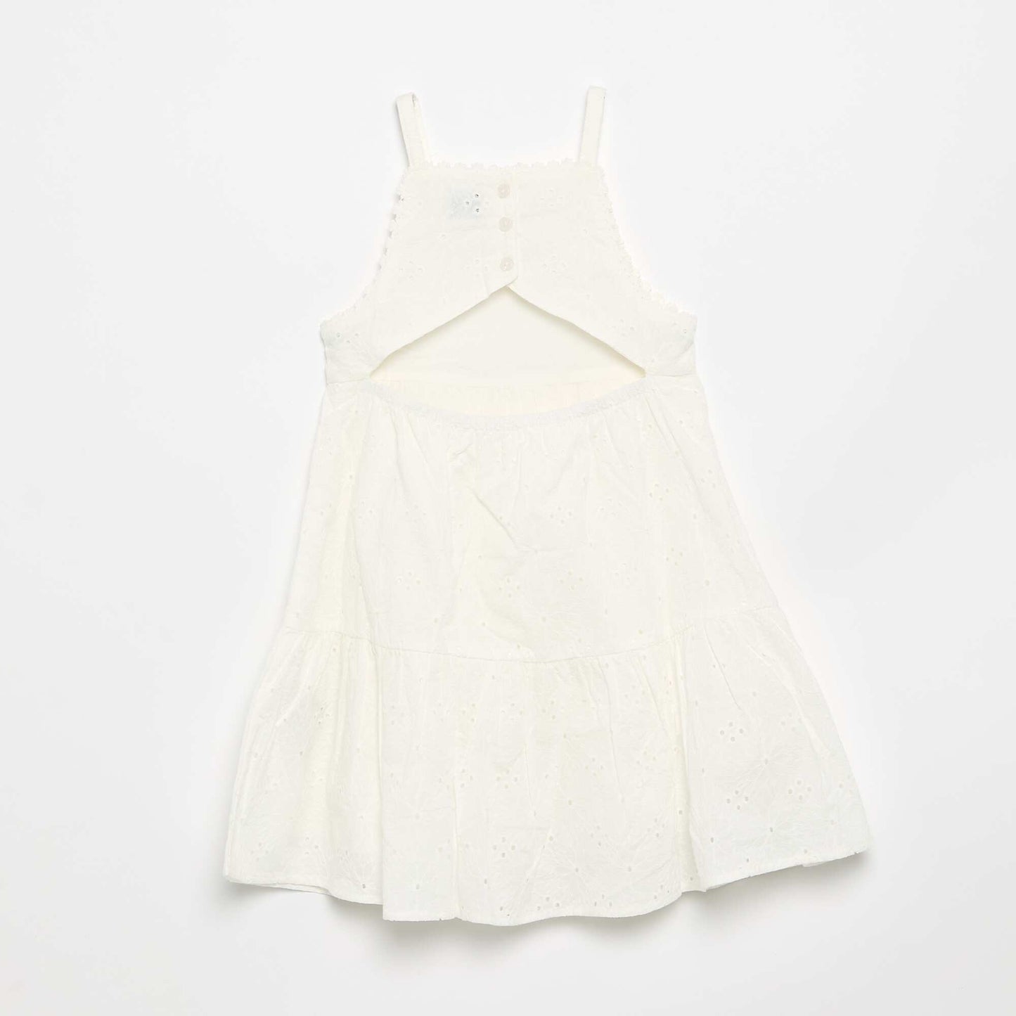 Robe à bretelles et broderies anglaises BLANC
