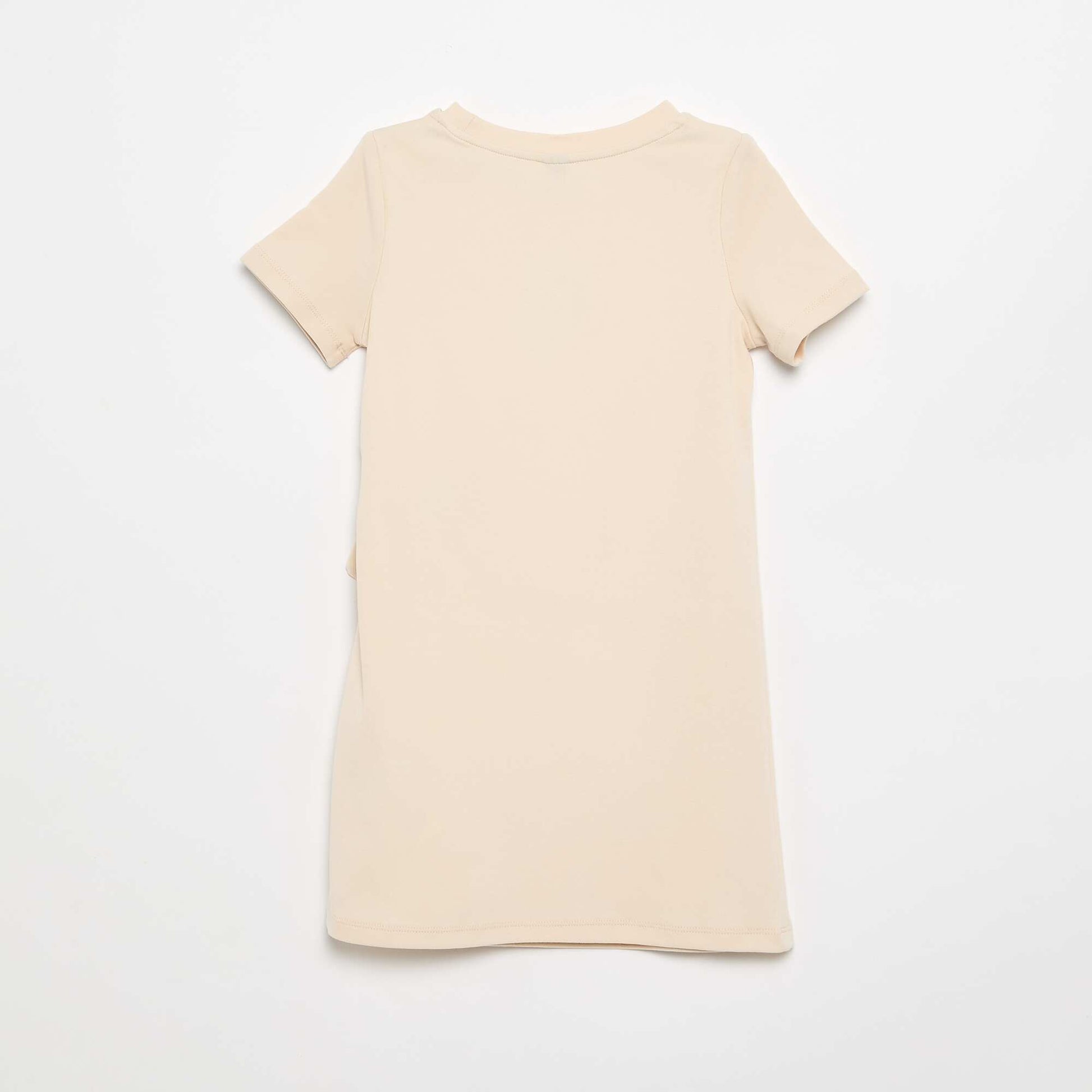 Robe T-shirt avec nœud sur le côté BEIGE