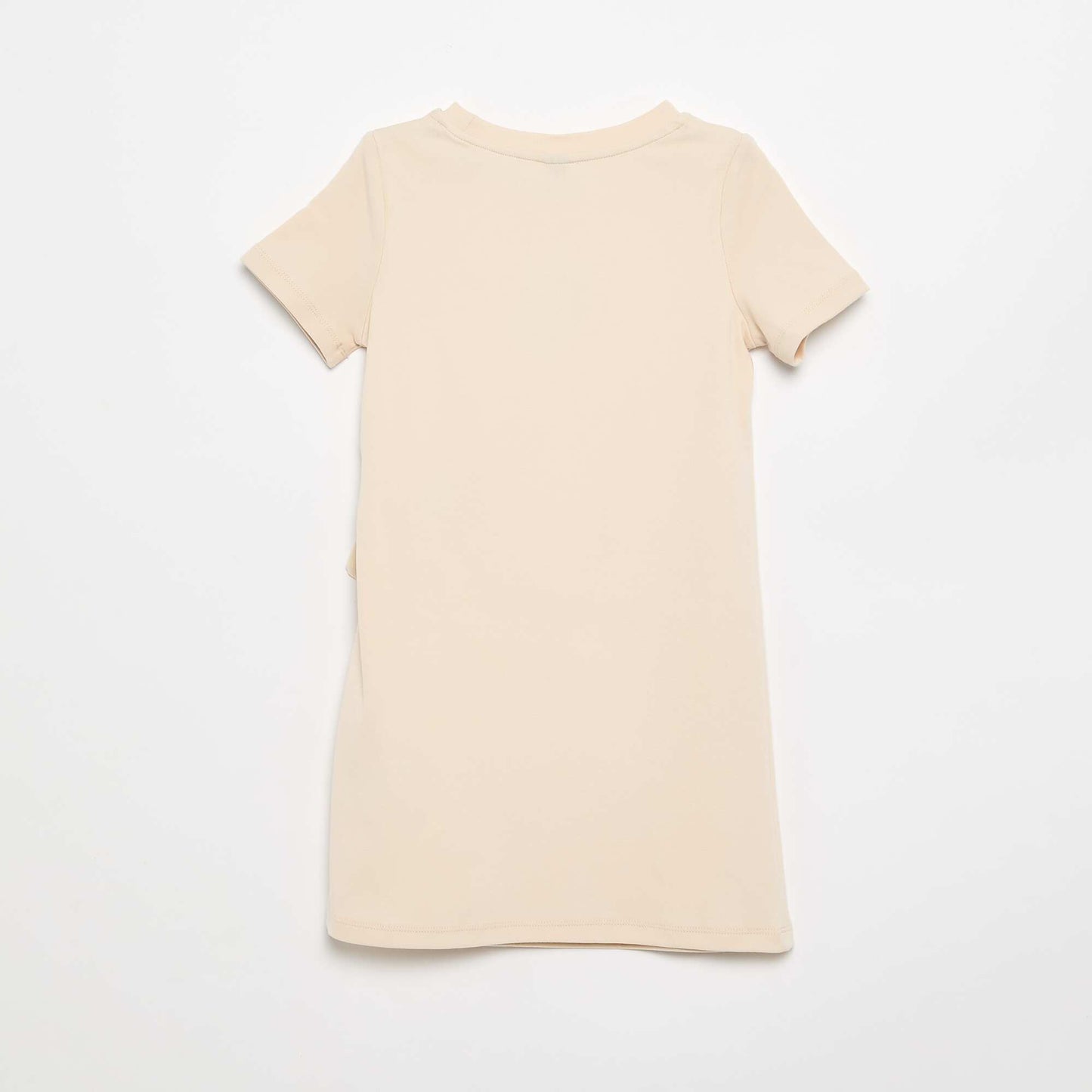 Robe T-shirt avec nœud sur le côté BEIGE