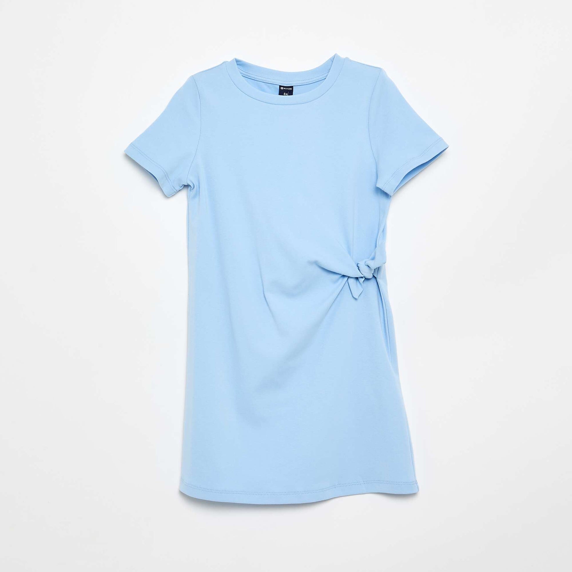 Robe T-shirt avec nœud sur le côté BLEU