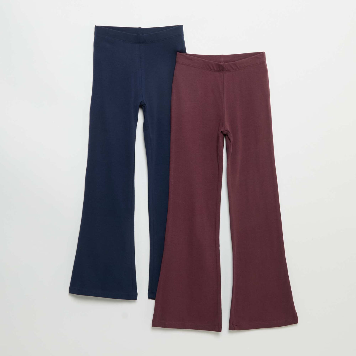 Lot de 2 leggings unis forme flare NOIR