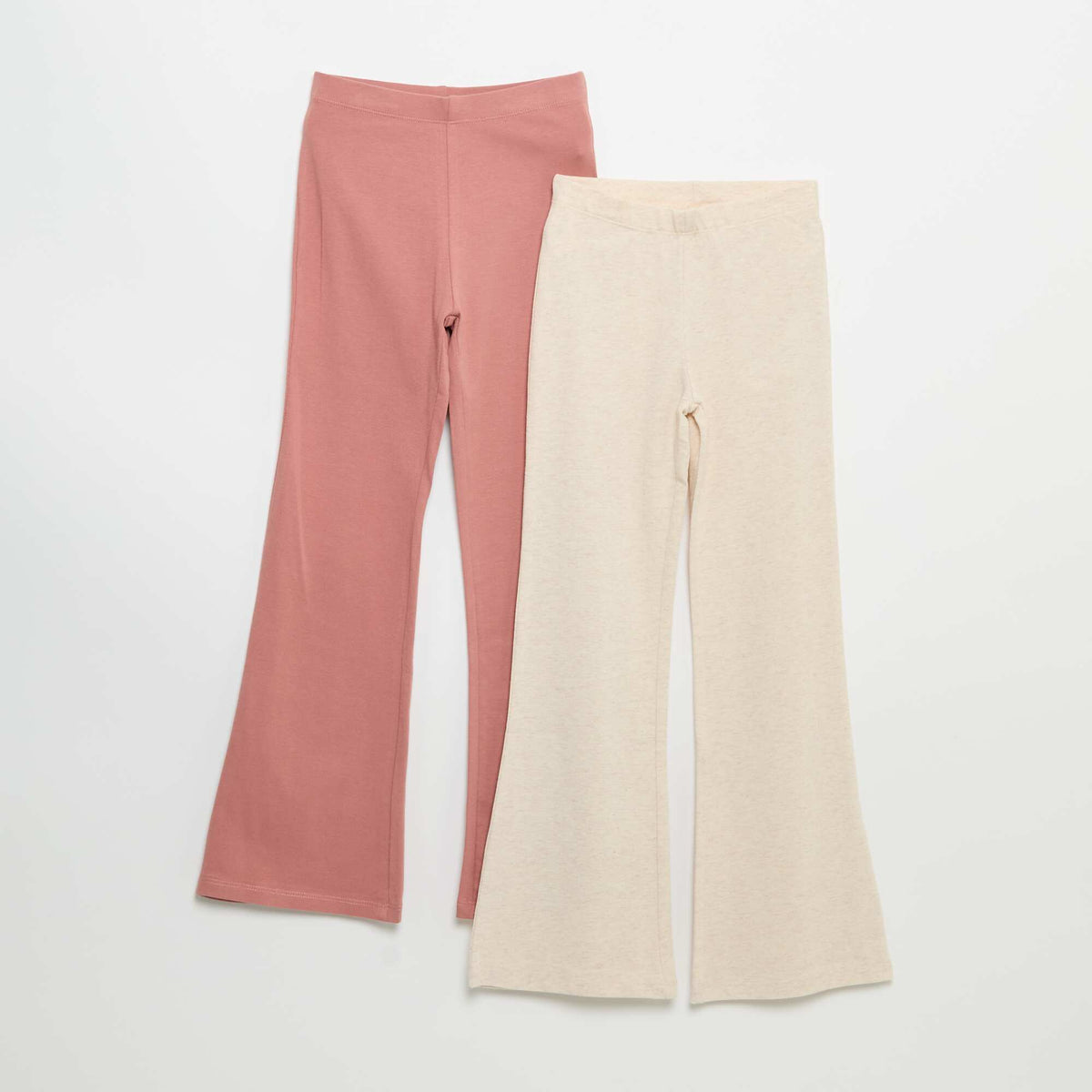 Lot de 2 leggings unis forme flare ROSE