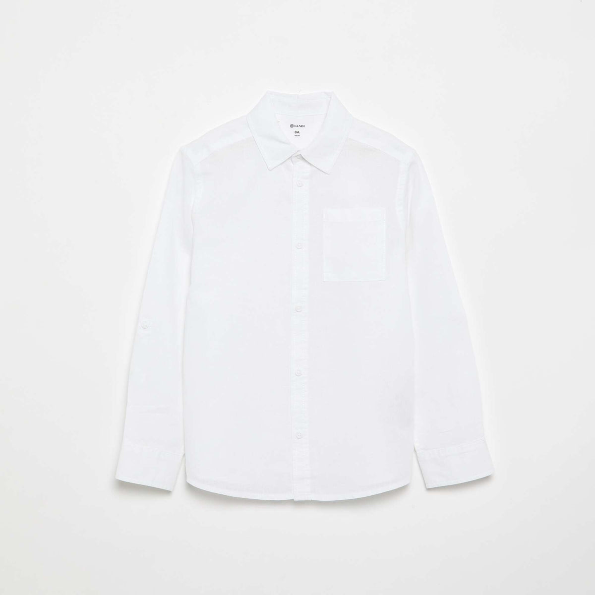 Chemise à manches longues et poche poitrine BLANC