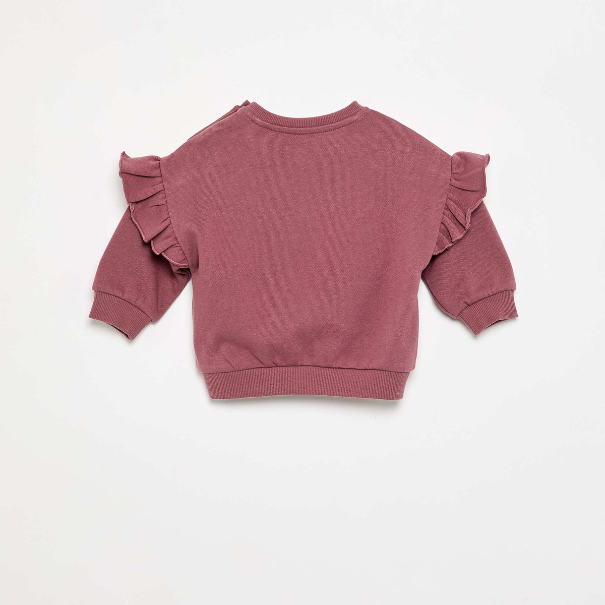 Sweat à manches longues avec volants aux épaules ROSE