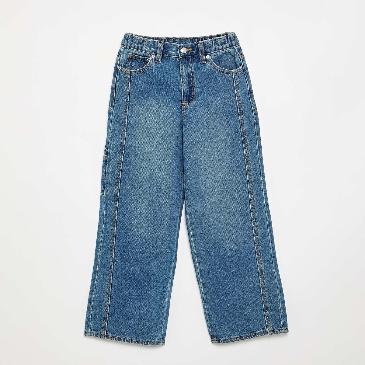 Pantalon large en denim BLEU