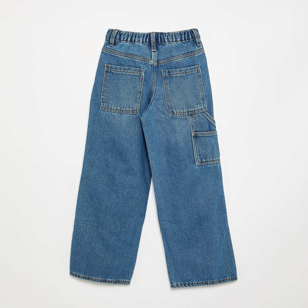Pantalon large en denim BLEU