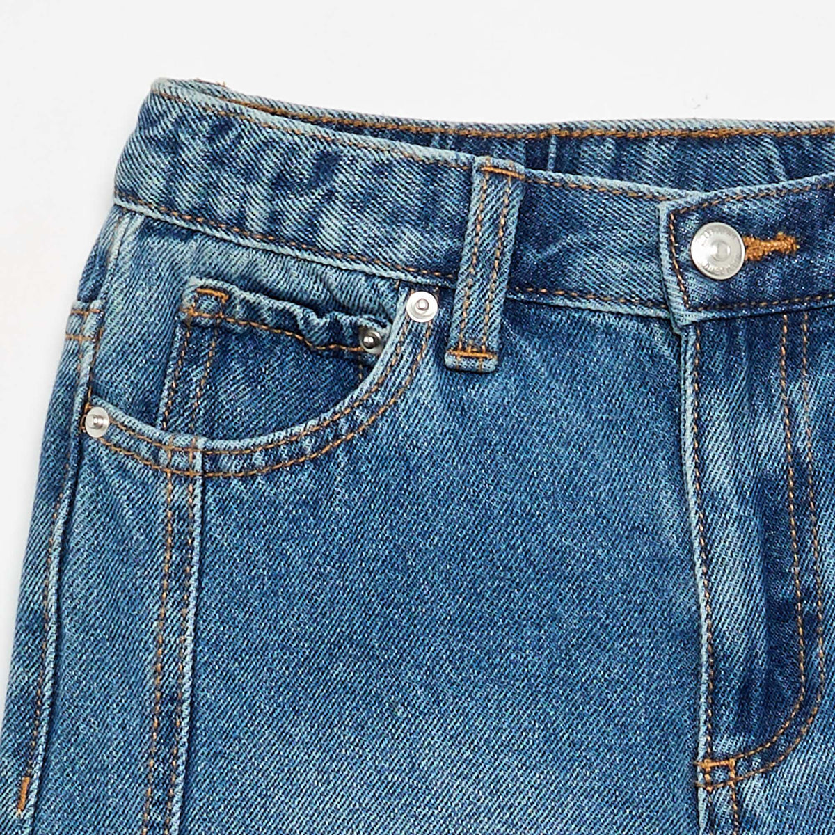 Pantalon large en denim BLEU
