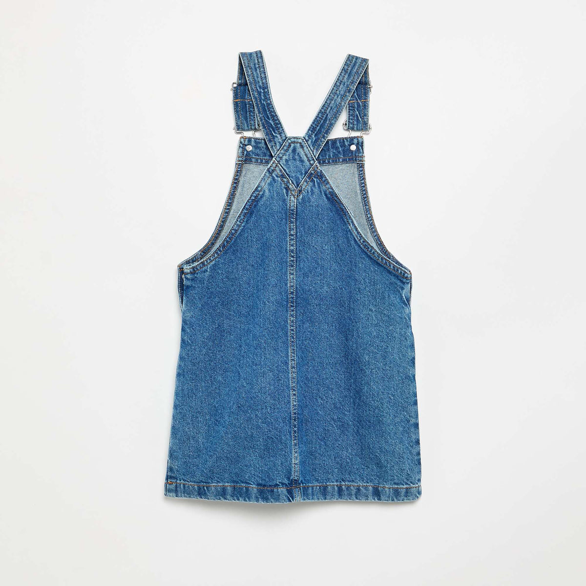 Robe salopette en jean avec 2 poches plaquées BLEU