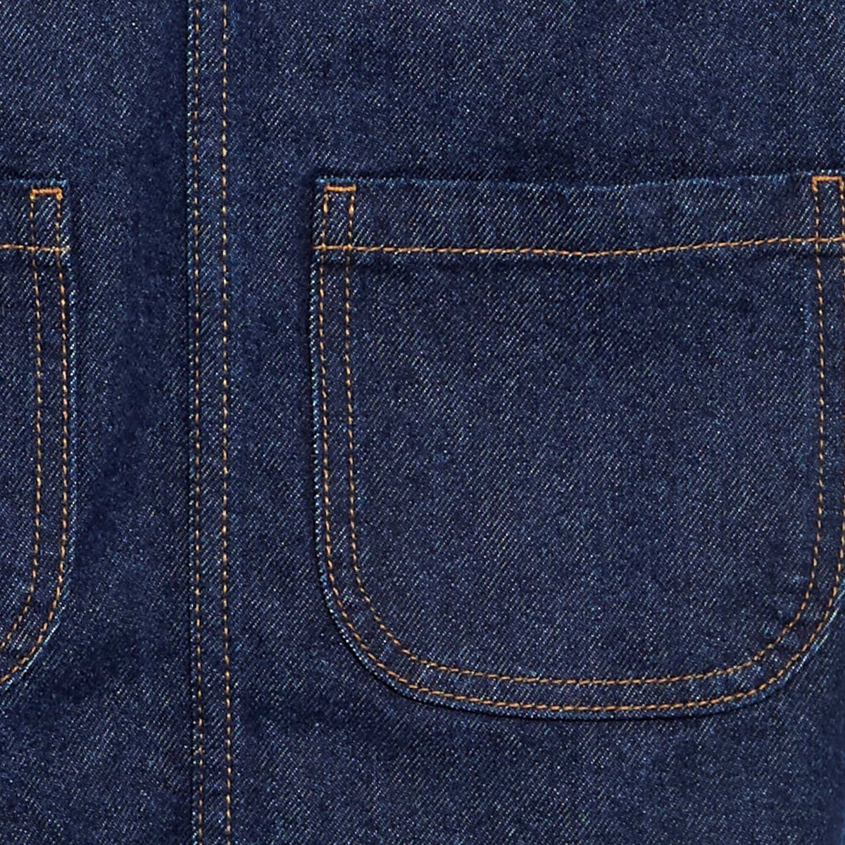 Robe salopette en jean avec 2 poches plaquées BLEU
