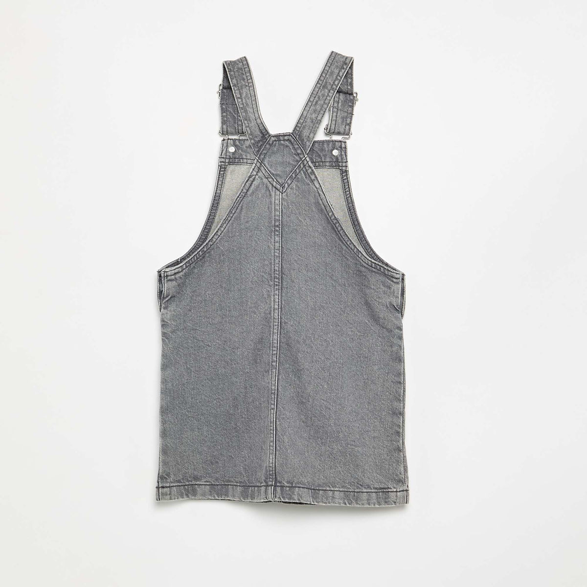 Robe salopette en jean avec 2 poches plaquées GRIS