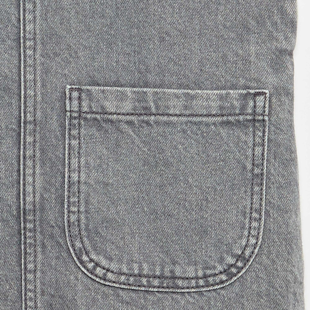 Robe salopette en jean avec 2 poches plaquées GRIS