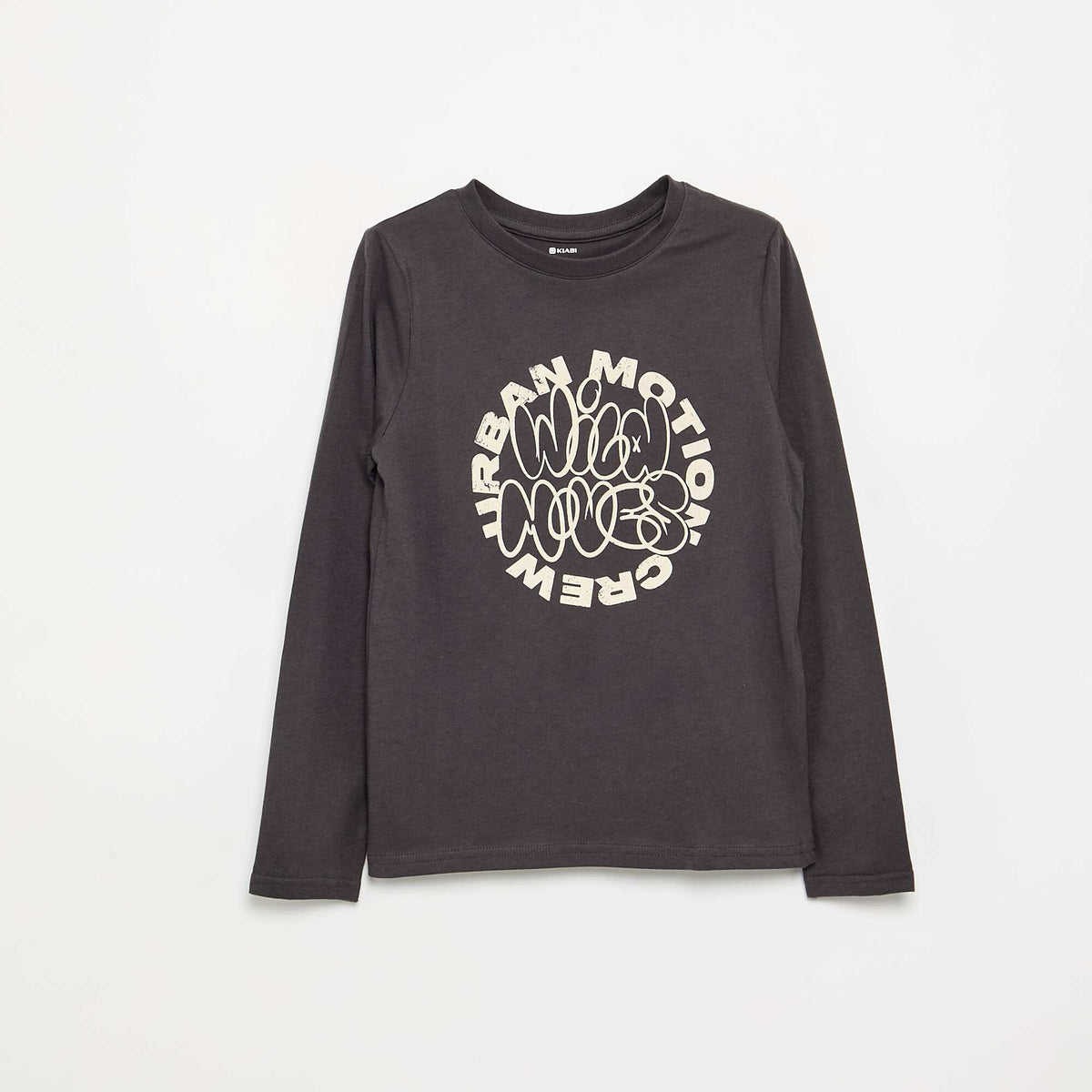 T-shirt manches longues imprimé GRIS
