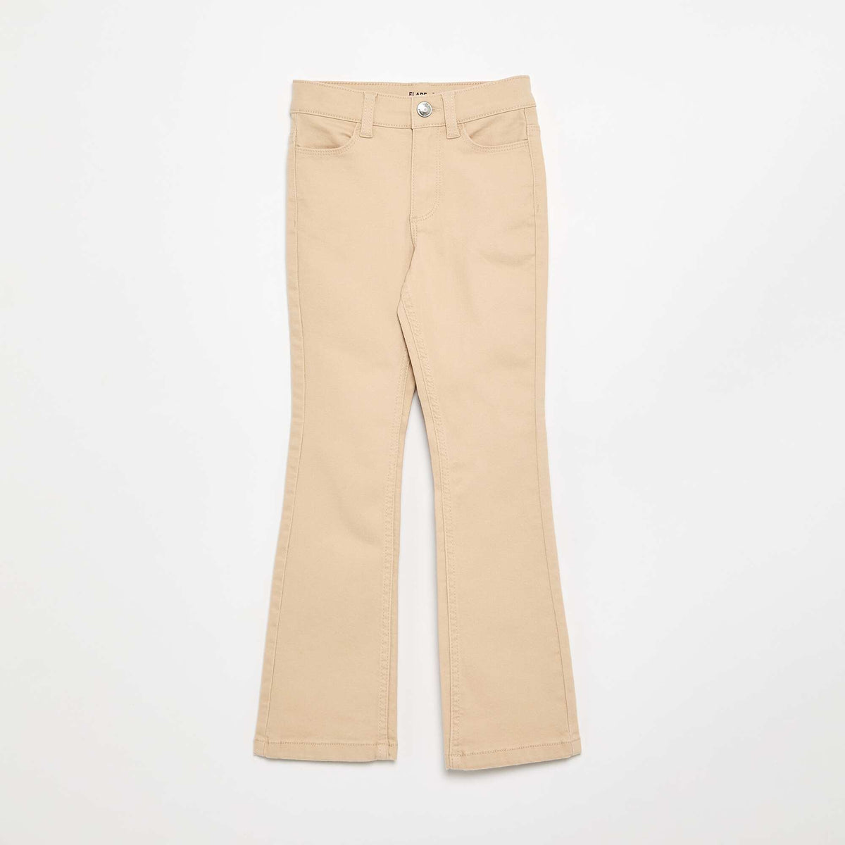 Pantalon en twill taille ajustable BEIGE