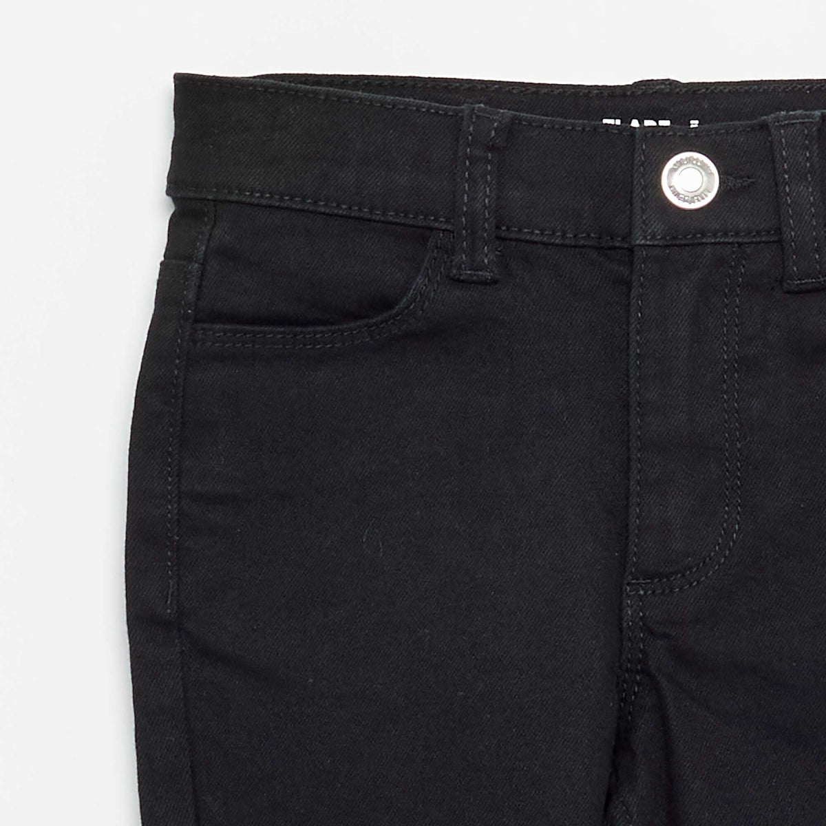 Pantalon en twill taille ajustable NOIR