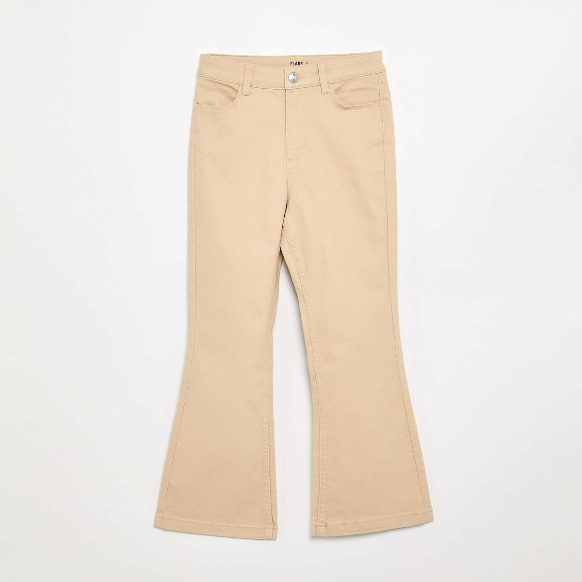 Pantalon en twill à taille ajustable BEIGE