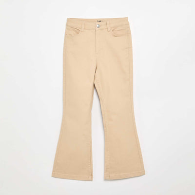 Pantalon en twill à taille ajustable BEIGE