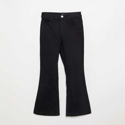 Pantalon en twill à taille ajustable NOIR