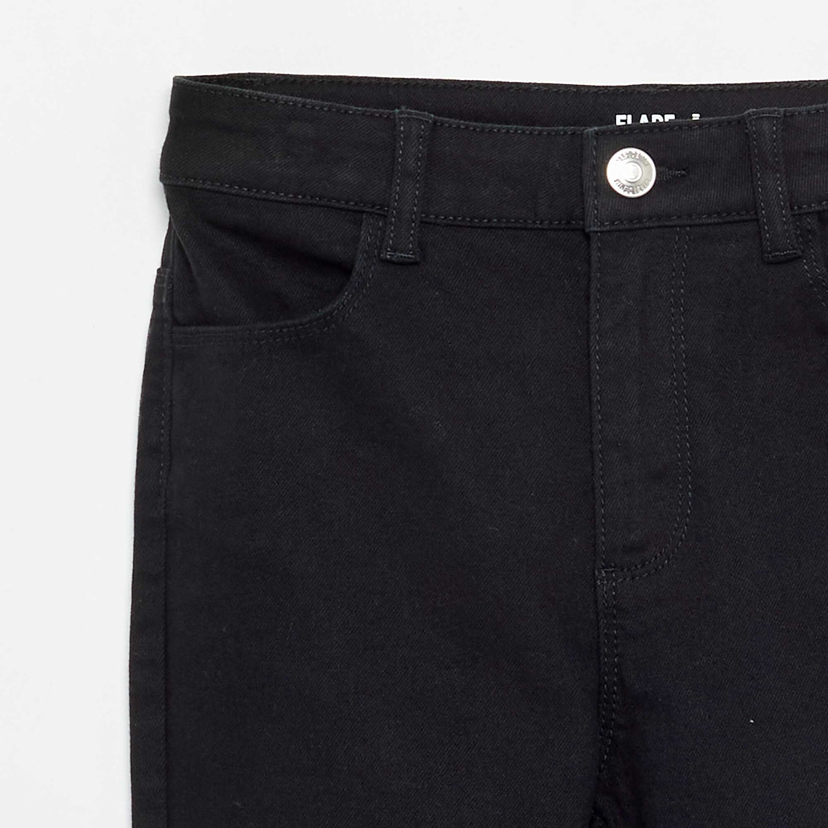 Pantalon en twill à taille ajustable NOIR