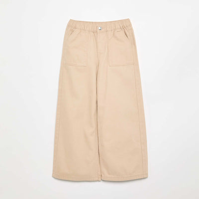 Pantalon en coton size + BEIGE