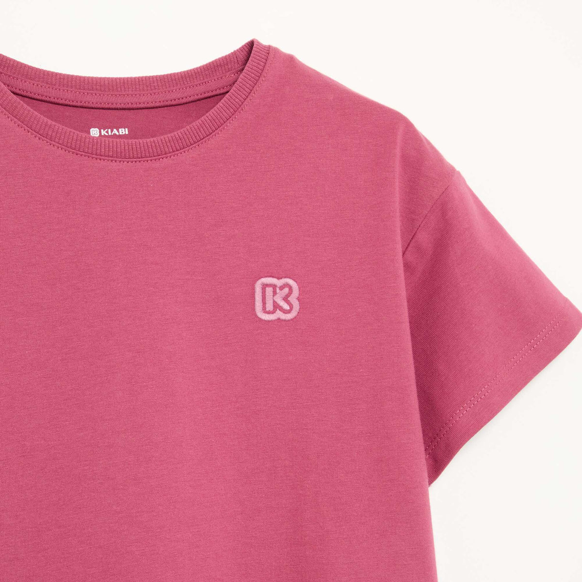 T-shirt uni à manches courtes et col rond - Kiabi ROSE