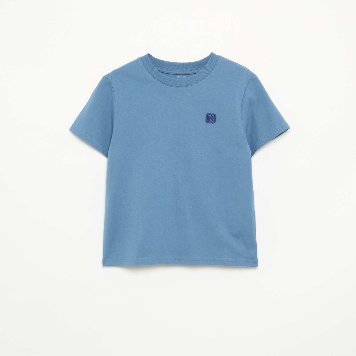 T-shirt uni à manches courtes et col rond - Kiabi BLEU