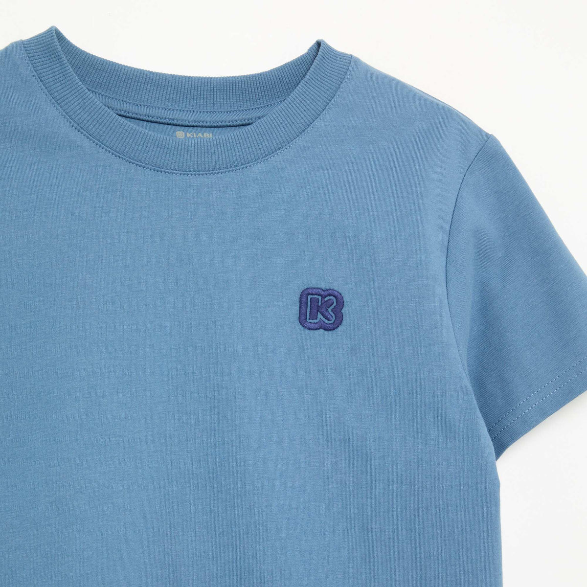 T-shirt uni à manches courtes et col rond - Kiabi BLEU
