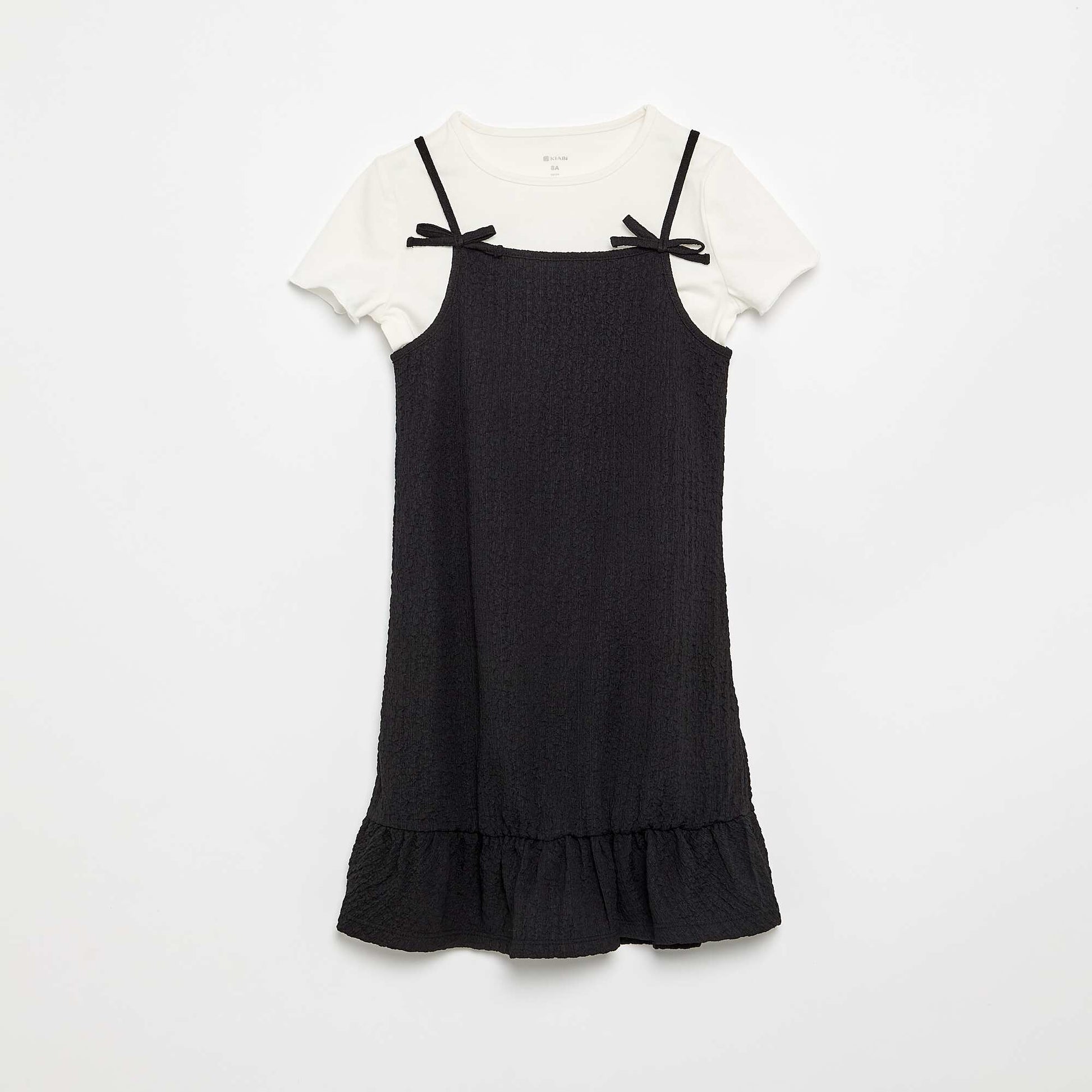Ensemble robe à fines bretelles + t-shirt - 2 pièces NOIR