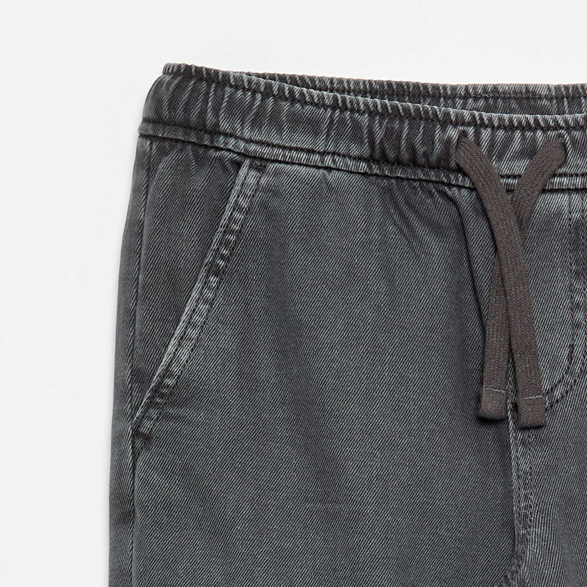 Pantalon denim avec taille élastiquée GRIS